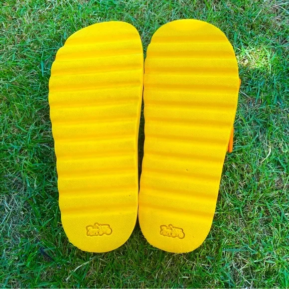 COACH Lucy Women's Sandals Size 8 Canary Chunky Platform Heel Adjustable Buckles - Picture 6 of 10